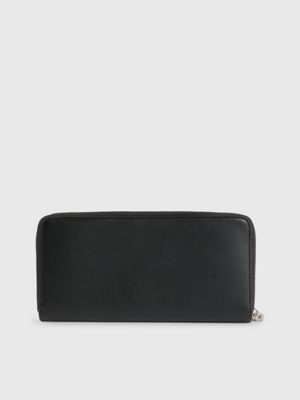 Women's small black padded nylon wallet