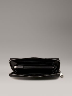 black/white rfid zip around wallet for women calvin klein jeans