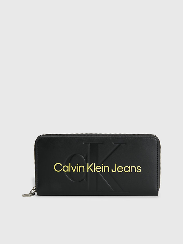 Fashion Black Portemonnee Met Rits Rondom En Logo undefined dames Calvin Klein