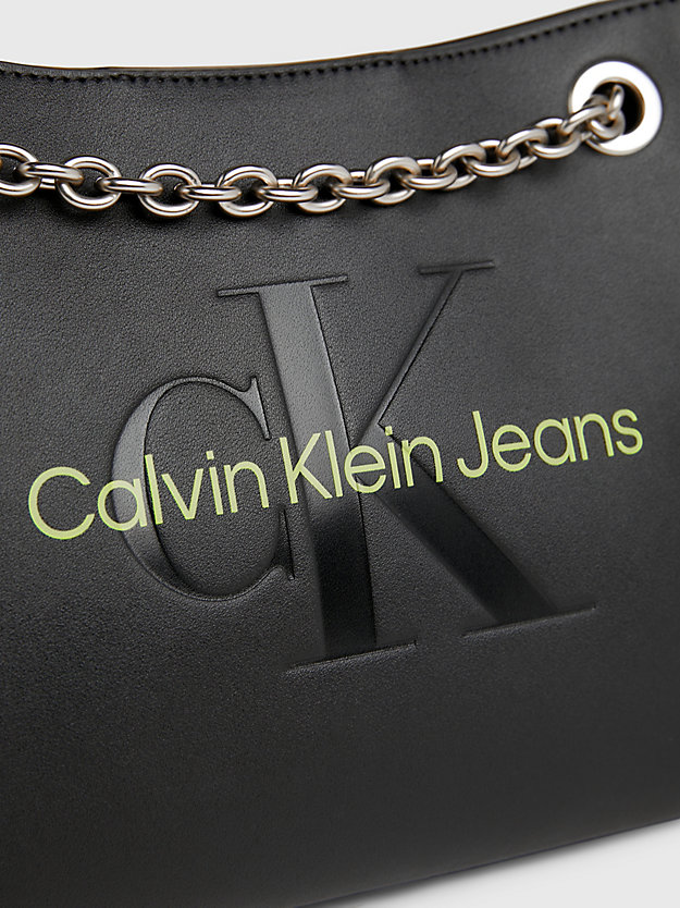 black/dark juniper wandelbare schultertasche für damen - calvin klein jeans