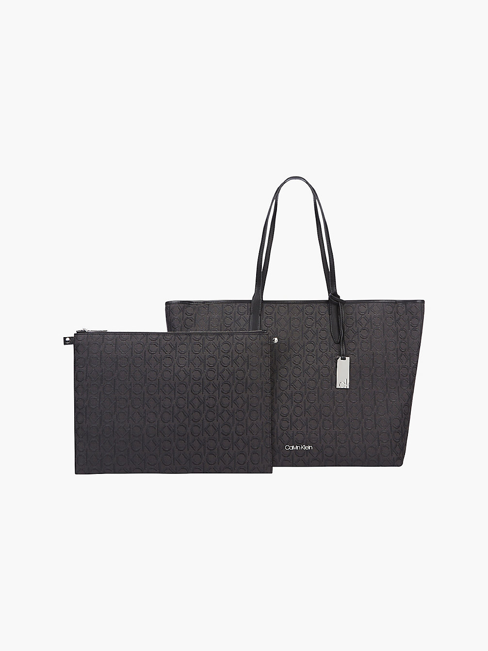 BLACK MONO Logo Jacquard Laptop Tote Bag undefined women Calvin Klein