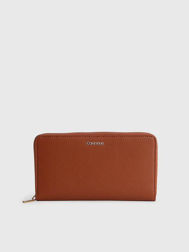 brown large rfid wallet for women calvin klein
