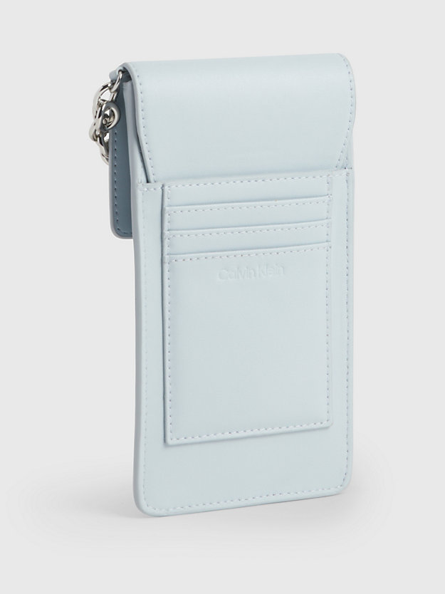 PEARL BLUE Crossbody-Handy-Tasche aus recyceltem Material für Damen CALVIN KLEIN