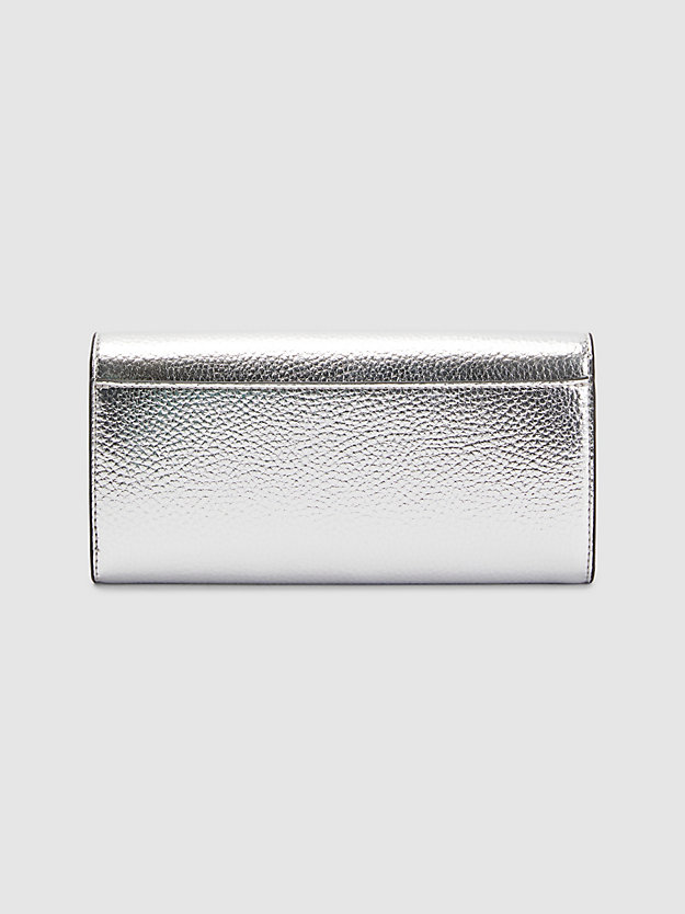 SILVER Large Trifold Wallet for women CALVIN KLEIN