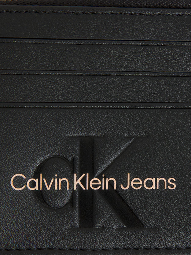porta carte black with rose da donna calvin klein jeans
