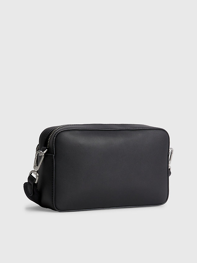 black faux leather crossbody bag for women calvin klein