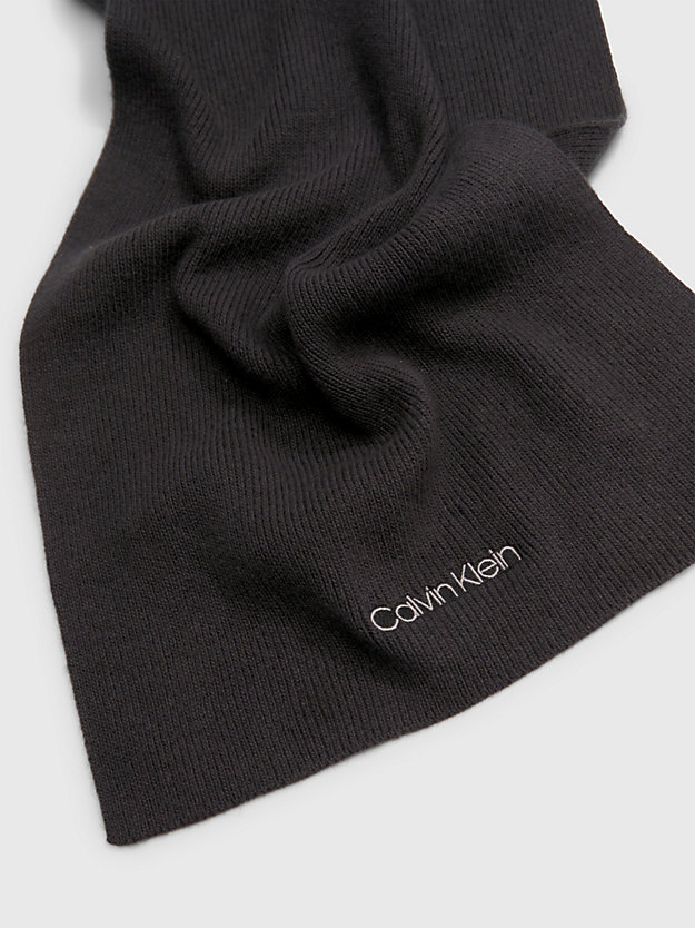 ck black wool blend scarf for women calvin klein
