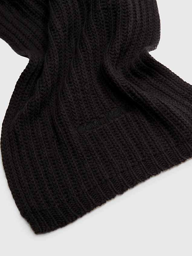 sciarpa misto cotone lana black da donna calvin klein