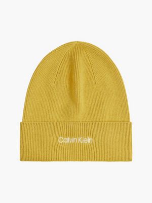  cotton wool blend beanie for women calvin klein