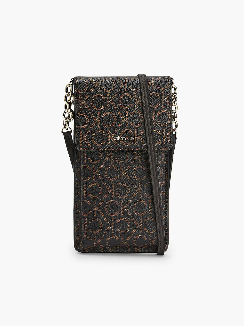 BROWN MONO Recycled Crossbody Phone Pouch undefined women Calvin Klein