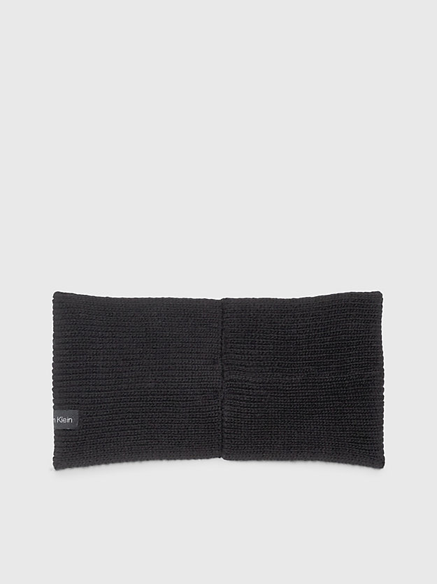 ck black cotton wool blend headband for women calvin klein