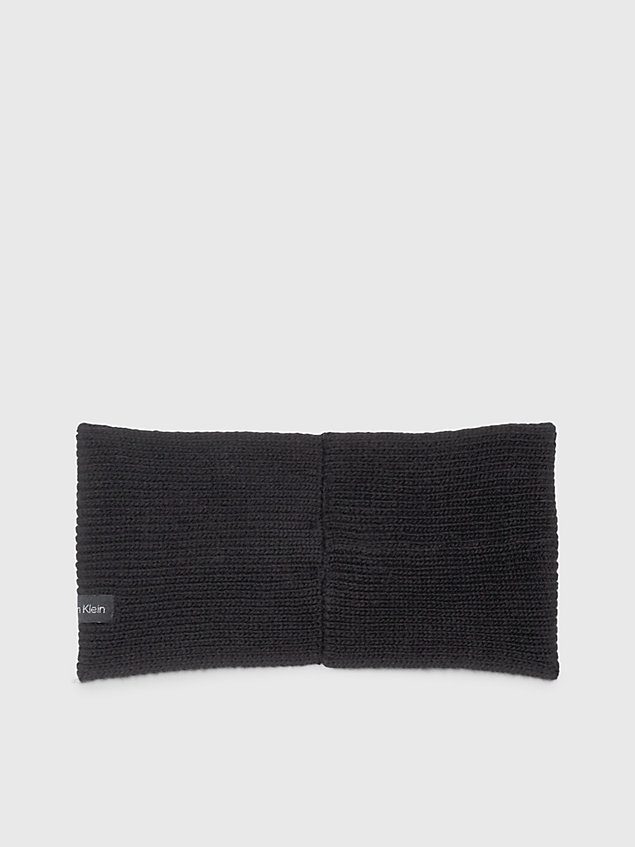 fascia per capelli in misto cotone lana black da donna calvin klein