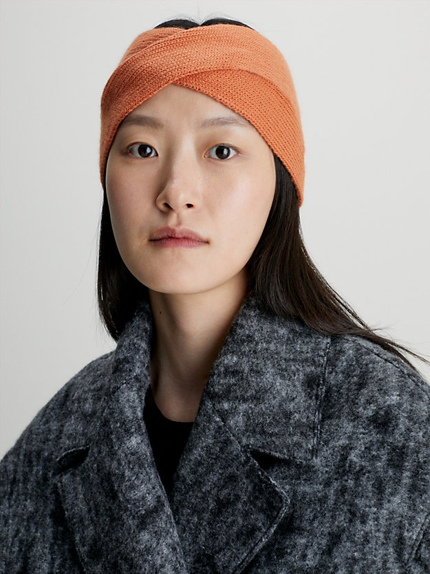 autumn leaf cotton wool blend headband for women calvin klein