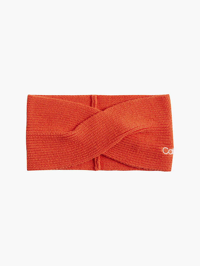 Deep Orange Organic Cotton Blend Headband undefined women Calvin Klein