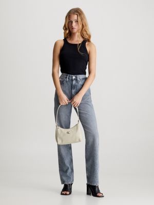 beige schoudertas voor dames - calvin klein jeans