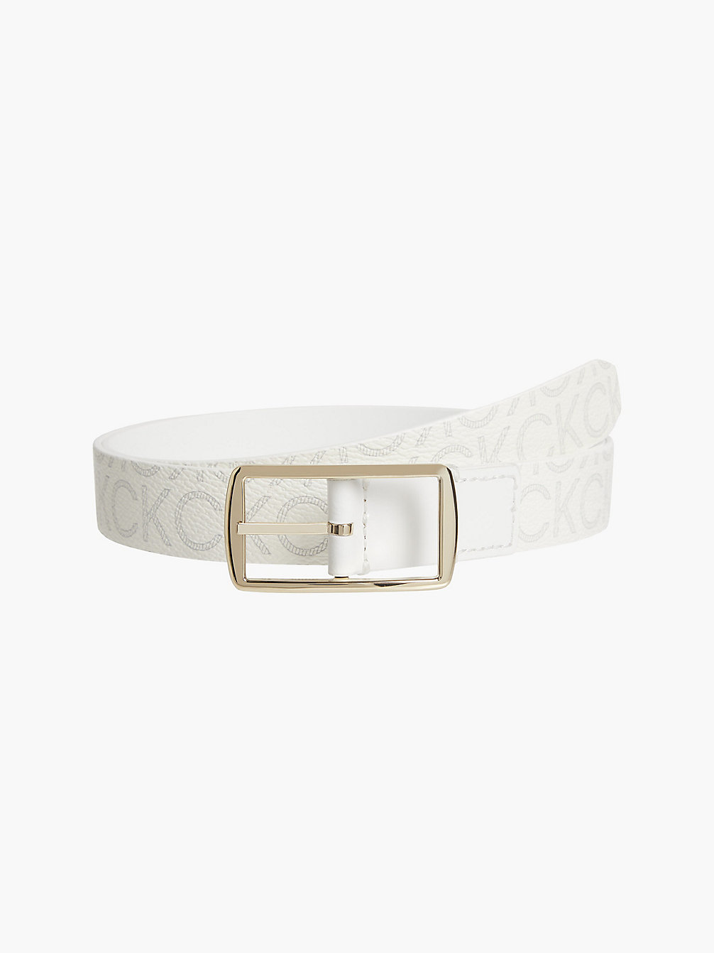 WHITE / WHITE MONO Recycled Reversible Belt undefined women Calvin Klein
