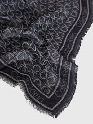 black logo jacquard scarf for women calvin klein