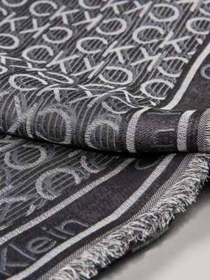 black logo jacquard scarf for women calvin klein