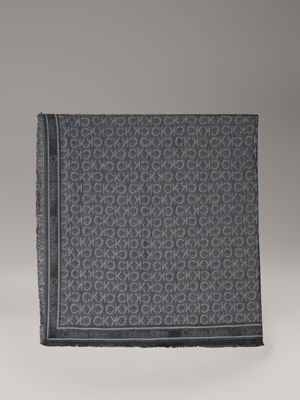 grey logo jacquard scarf for women calvin klein