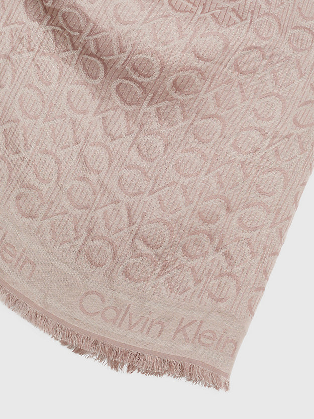 shadow gray jacquard sjaal met logo voor dames - calvin klein