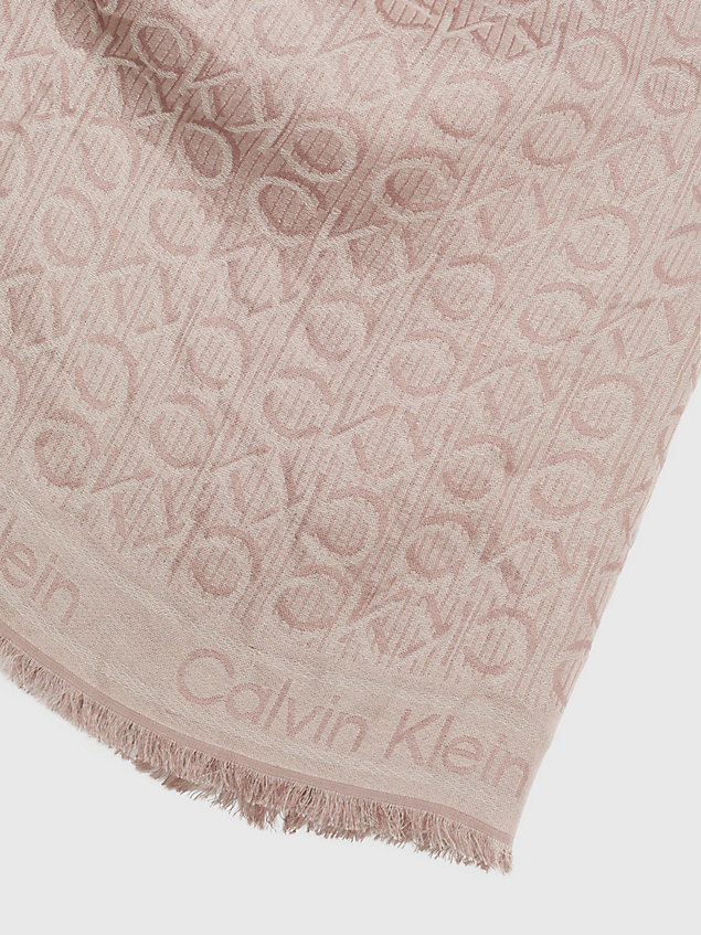 grey logo jacquard scarf for women calvin klein