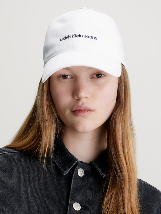 bright white twill cap for women calvin klein jeans