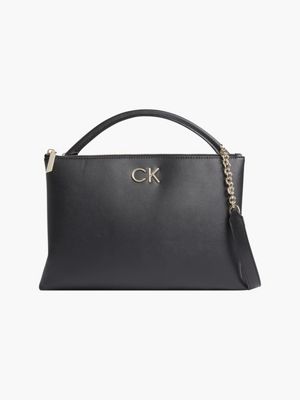  handtasche aus recyceltem kunstleder für damen - calvin klein