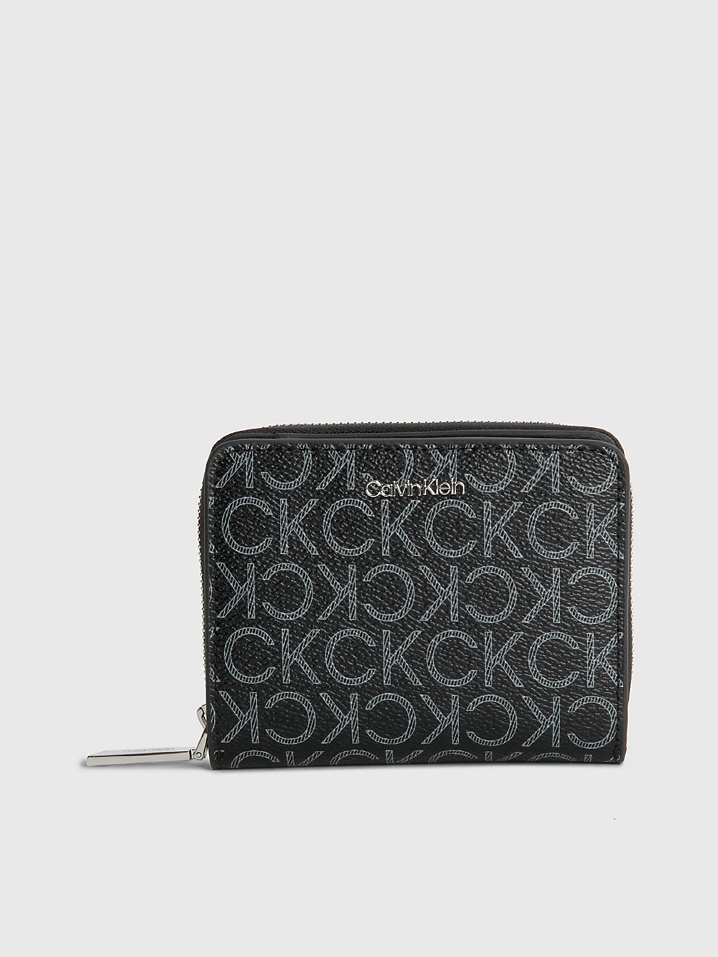 BLACK MONO Recycled Zip Around Logo Wallet undefined women Calvin Klein