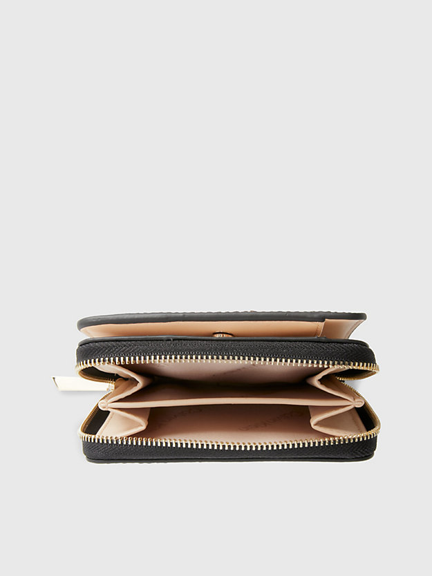 brown mono recycled zip around logo wallet for women calvin klein