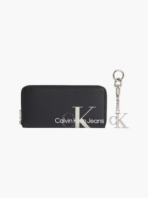  geschenkset mit portemonnaie mit rundum-reißverschluss und schlüsselanhänger für damen - calvin klein jeans
