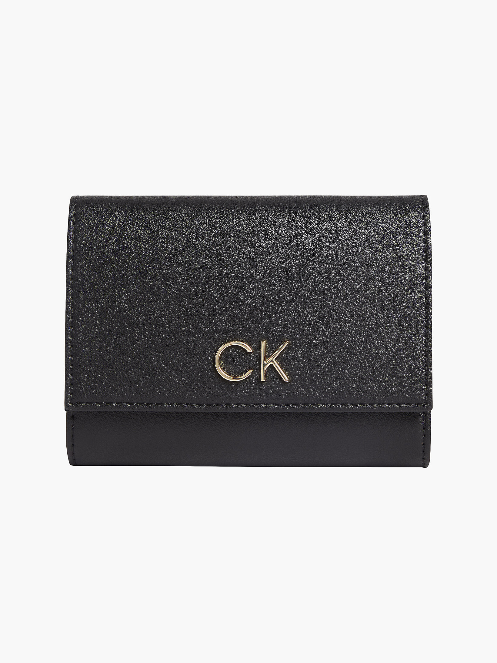 CK Black Recycled Faux Leather Trifold Rfid Wallet undefined women Calvin Klein