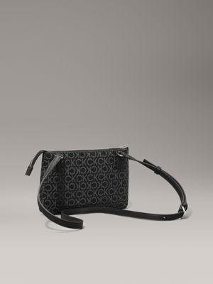 black mono crossbody logo pouch for women calvin klein