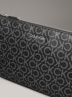 black mono crossbody logo pouch for women calvin klein