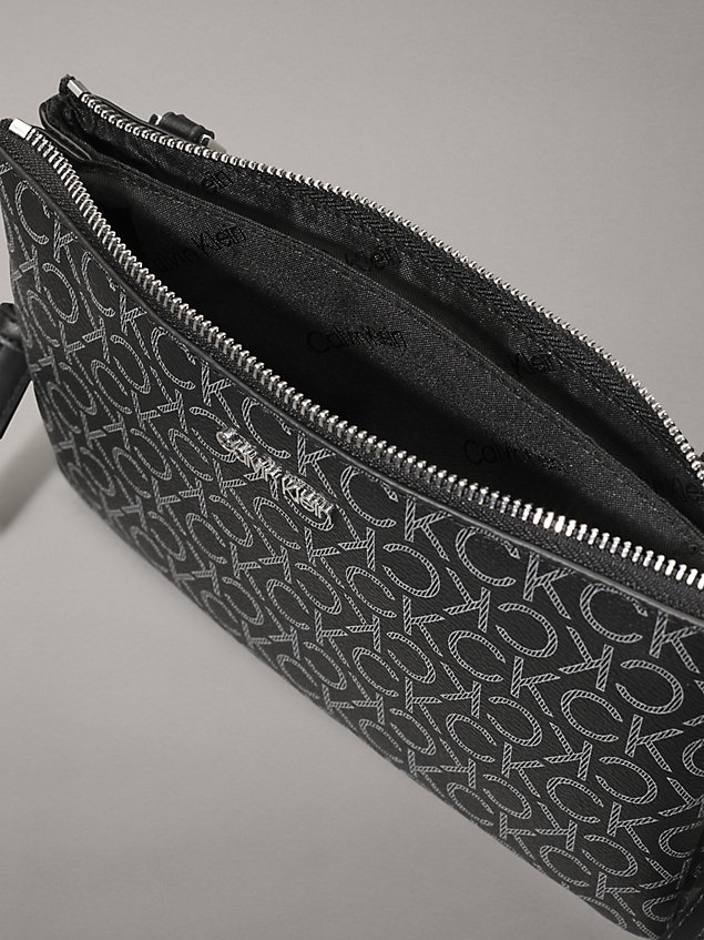 black recycled crossbody logo pouch for women calvin klein