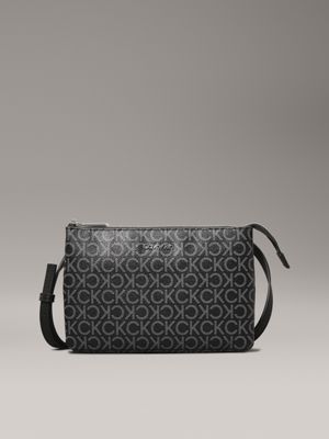 Calvin Klein Monogram Print Leather Crossbody Bag on SALE