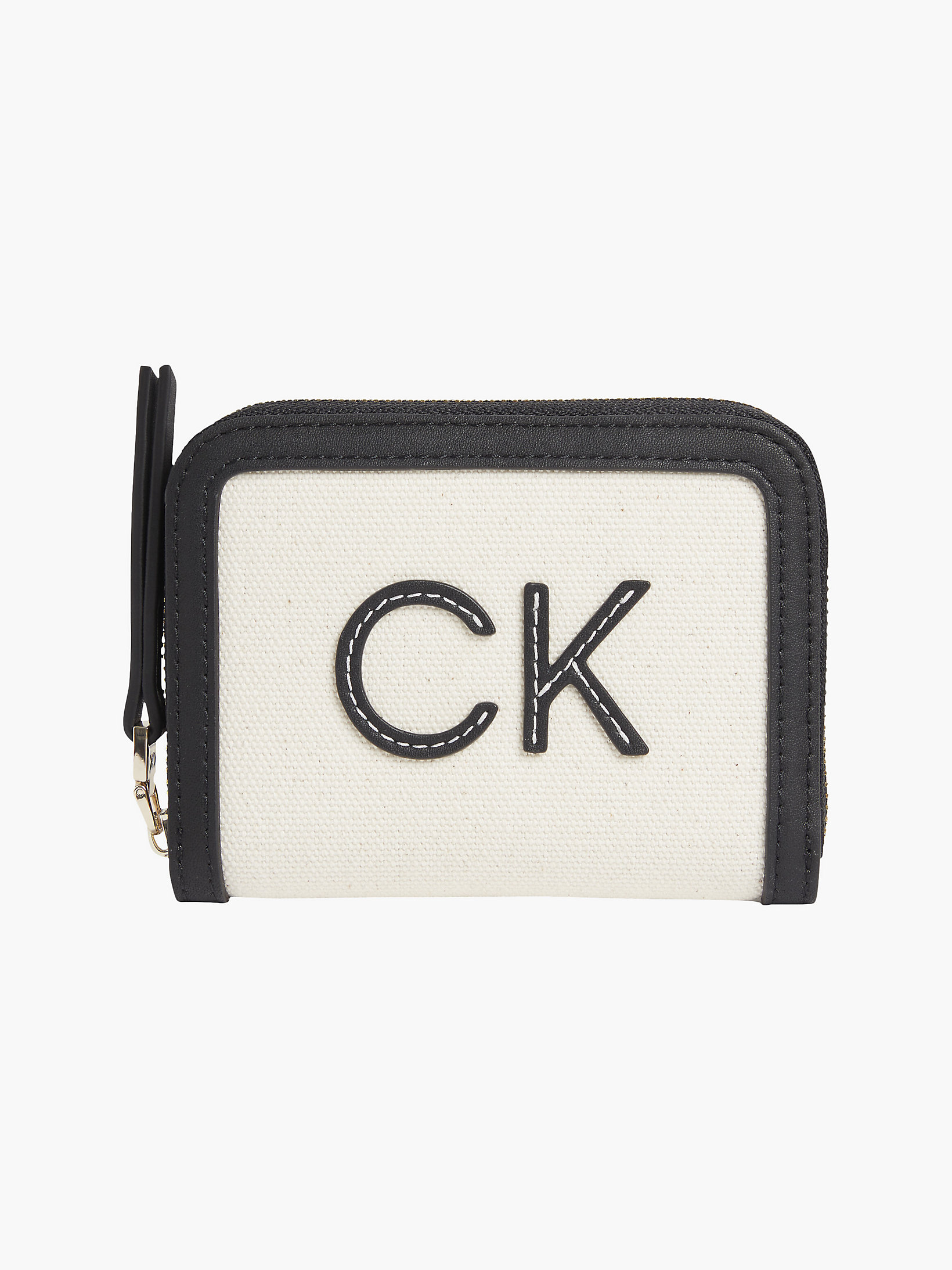 Sand Recycled Canvas Zip Around Wallet undefined women Calvin Klein