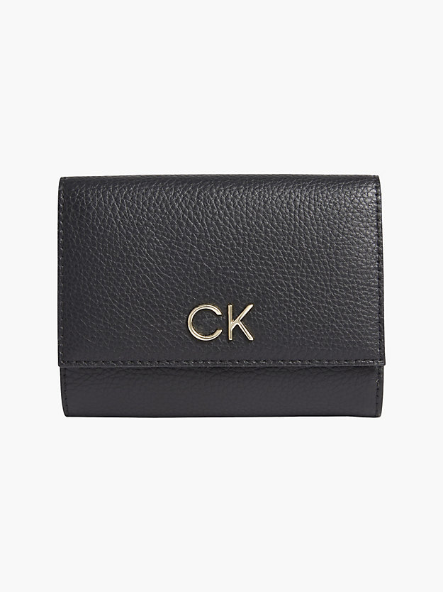 CK BLACK Dreifach faltbares Portemonnaie für Damen CALVIN KLEIN