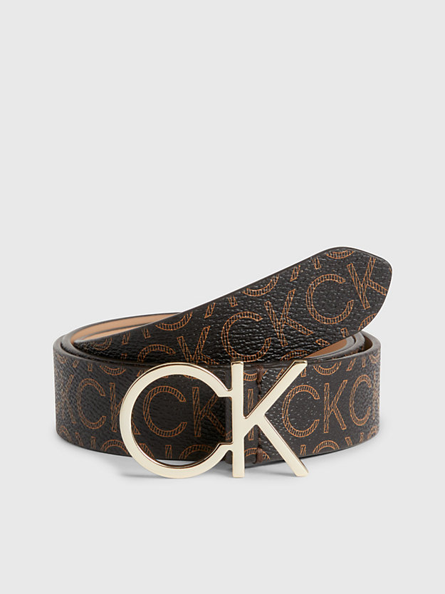 brown mono recycled logo belt for women calvin klein