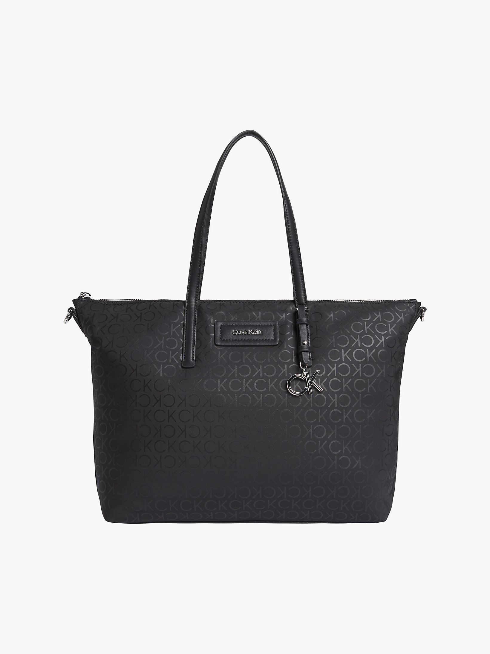 Black Mono Recycled Tote Bag undefined women Calvin Klein