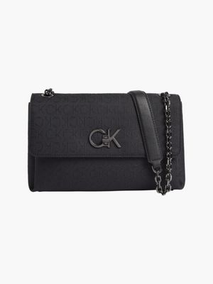 Recycled Convertible Logo Jacquard Shoulder Bag Calvin Klein