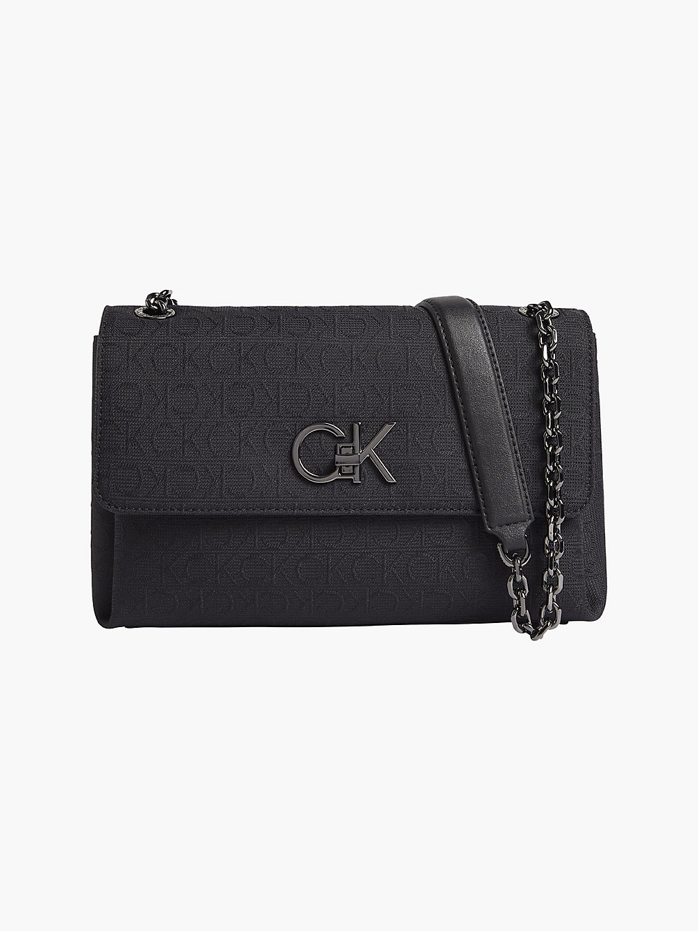CK BLACK Gerecyclede Converteerbare Jacquard Schoudertas Met Logo undefined dames Calvin Klein