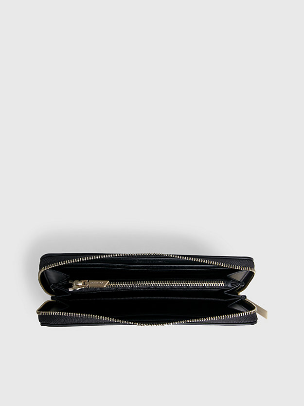 ck black large zip around wallet for women calvin klein