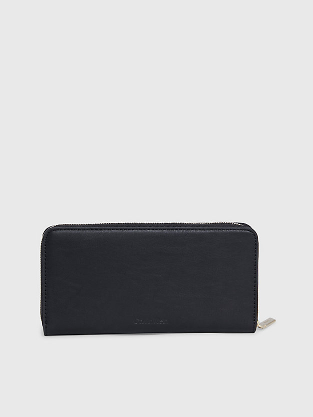 ck black large zip around wallet for women calvin klein