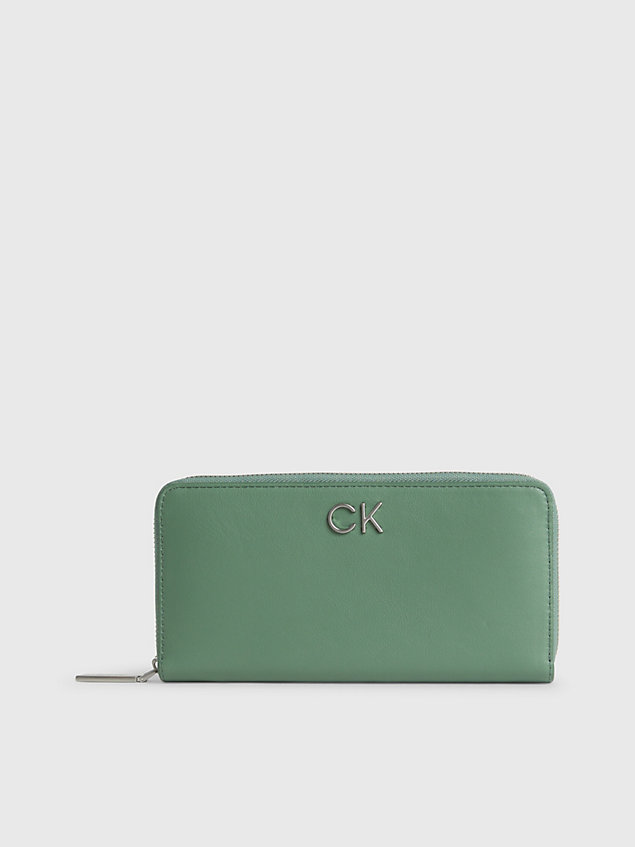 green large zip around wallet for women calvin klein