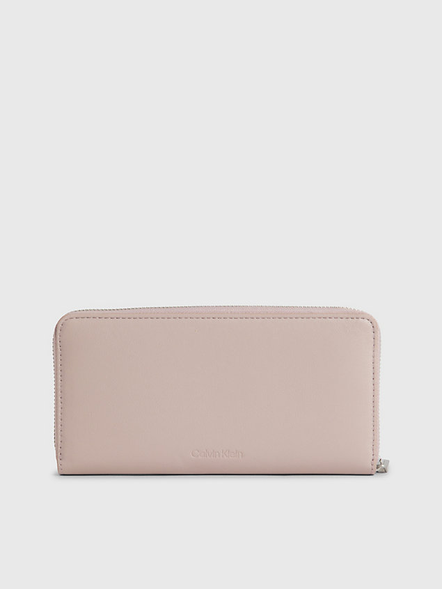grey large zip around wallet for women calvin klein