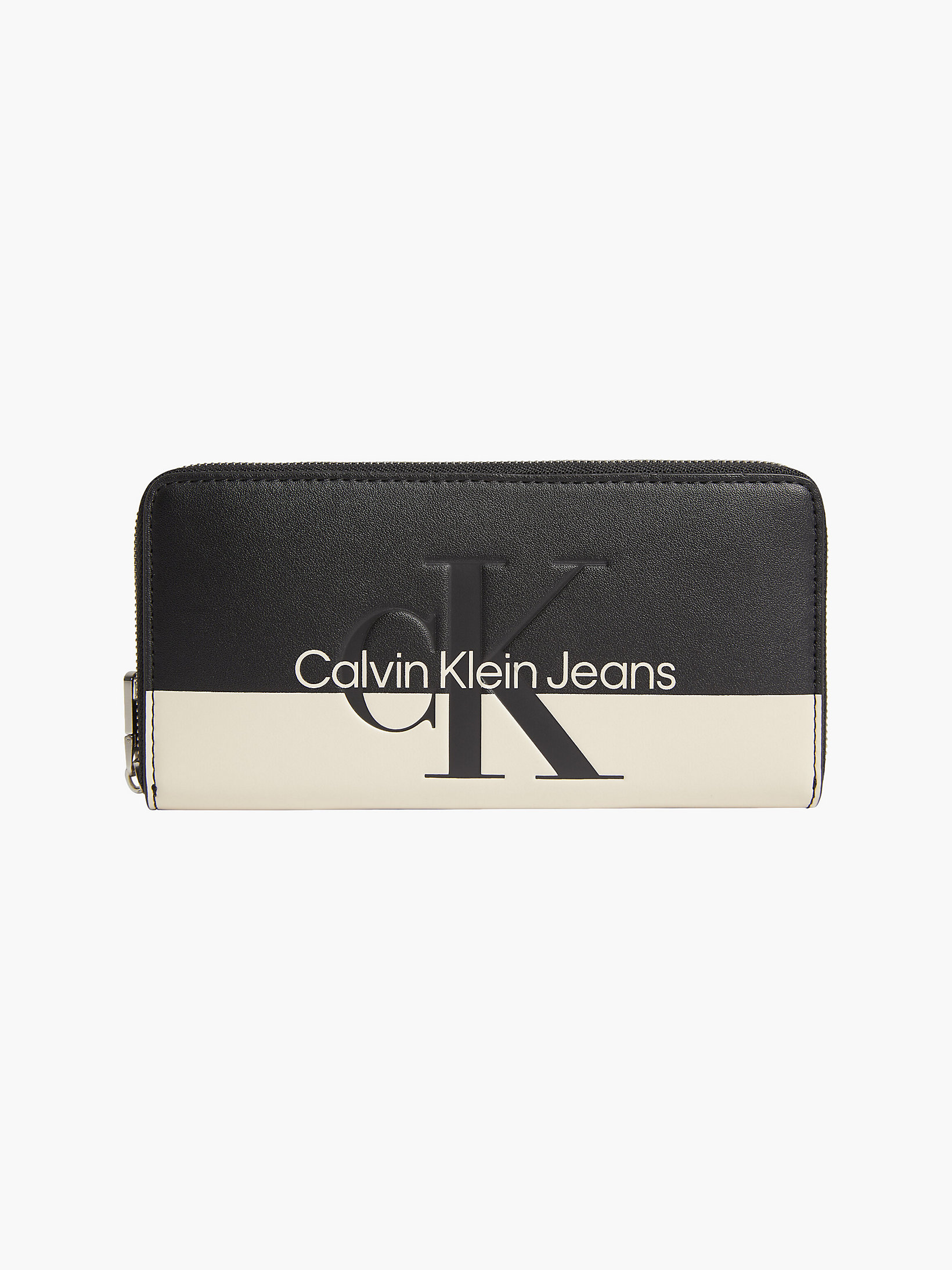 Black/white Logo Zip Around Wallet undefined women Calvin Klein