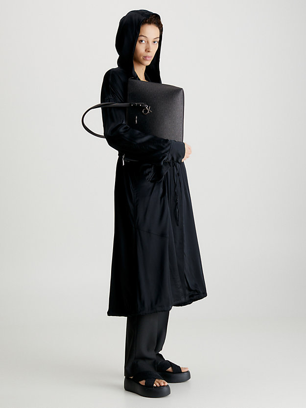 BLACK MONO Recycled Logo Tote Bag for women CALVIN KLEIN