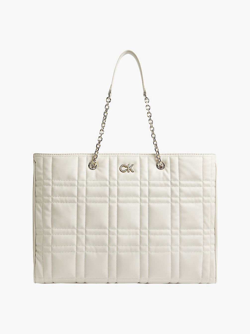 ECRU > Стеганая сумка-тоут для ноутбука из переработанного мате > undefined Женщины - Calvin Klein