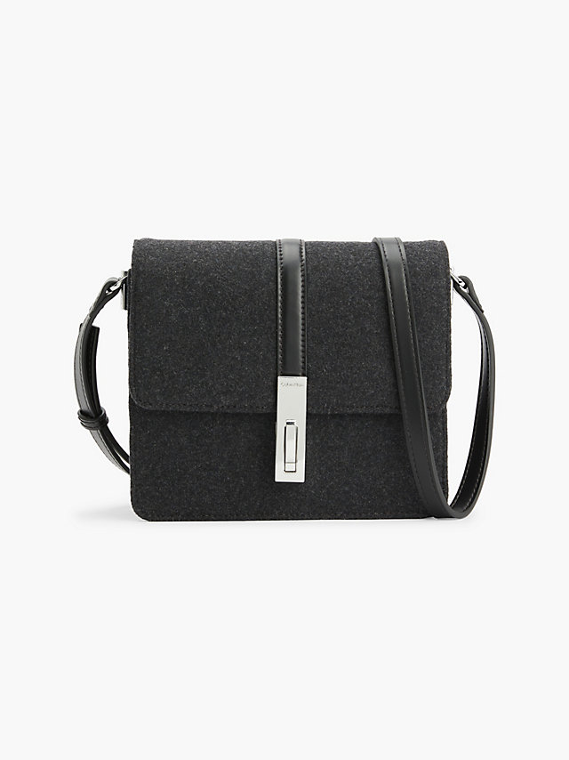 Dark Grey Recycled Felt Crossbody Bag undefined women Calvin Klein