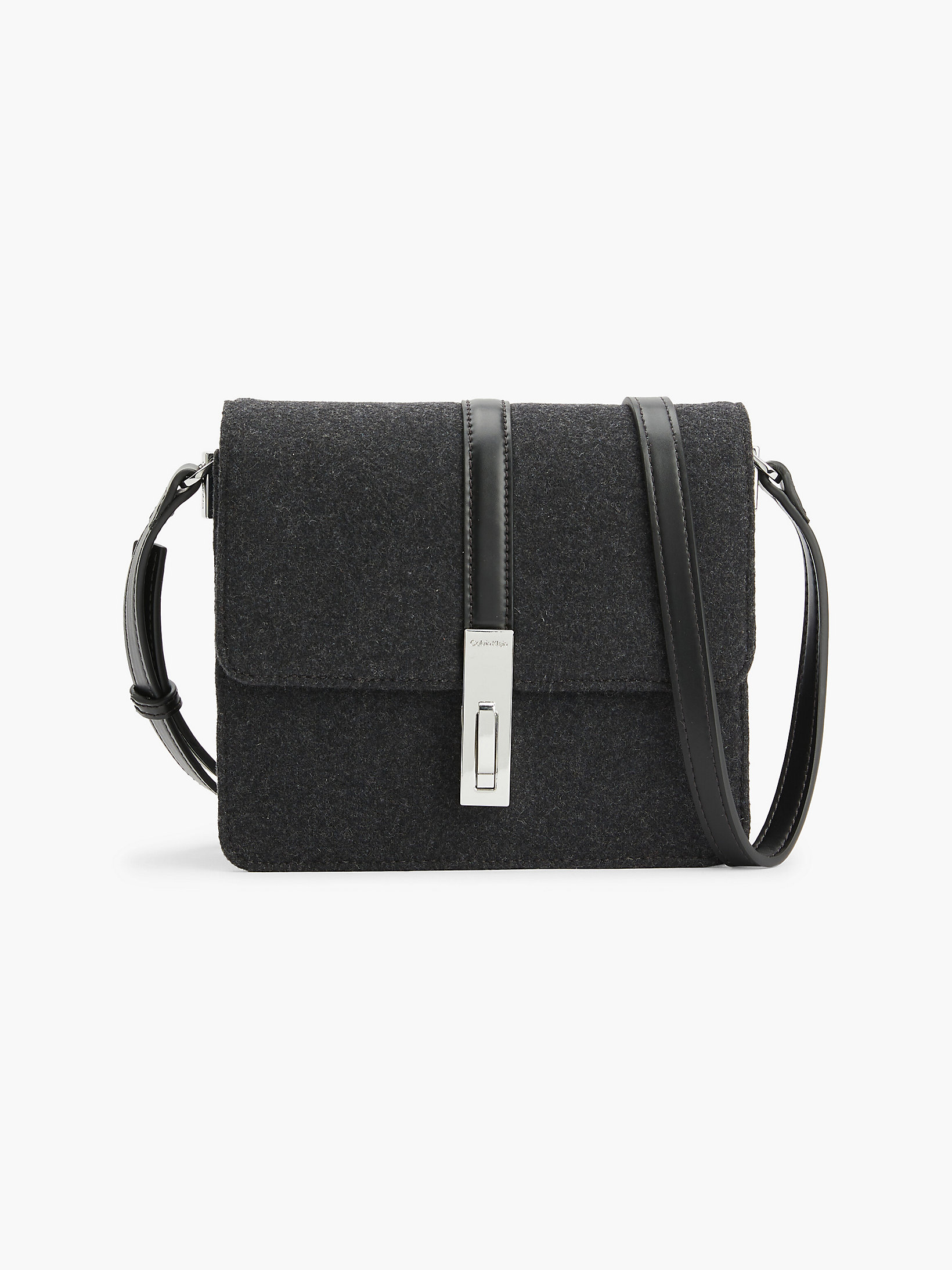 Dark Grey Recycled Felt Crossbody Bag undefined women Calvin Klein